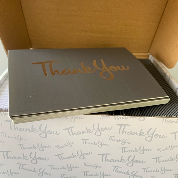 Silver Foil Hot Stamp 100 Thank You Cards - Picture 3 of 4
